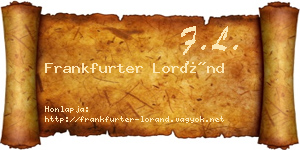 Frankfurter Loránd névjegykártya
